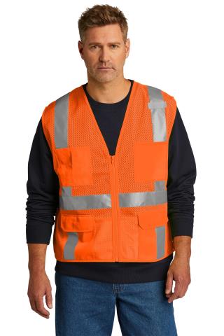 ANSI 107 Class 2 Mesh Six-Pocket Zippered Vest