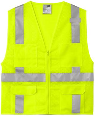 CSV104 - ANSI 107 Class 2 Mesh Six-Pocket Zippered Vest