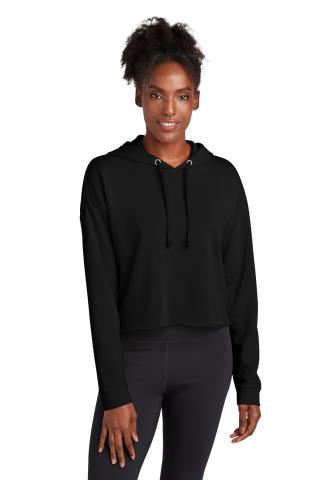 Ladies Wicking Fleece Crop Hoodie