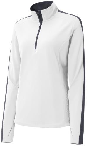 LST861 - Ladies Textured Colorblock 1/4-Zip Pullover