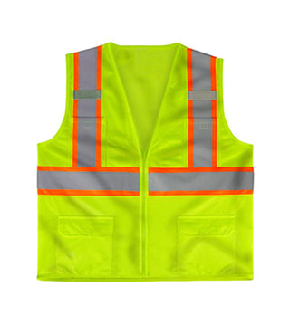 T51-MAX430 - Class 2 Deluxe 8 Pocket Vest- Safety Green